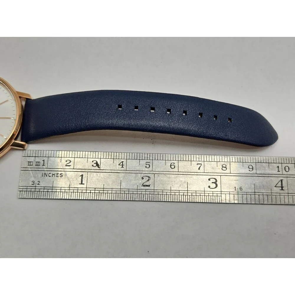 Michael Kors Pyper Womens Rose Gold Tone Navy Leather Designer Watch New Battery